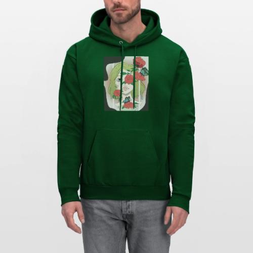 Girl with Rose Vine - Men's Hoodie