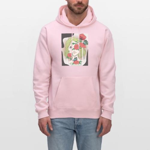 Girl with Rose Vine - Men's Hoodie