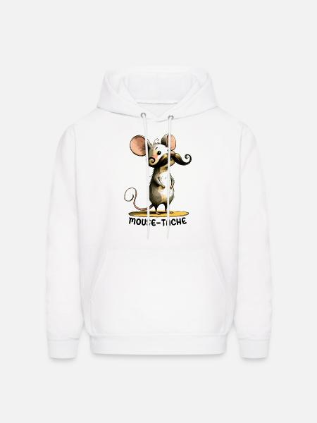 Funny Mouse Mouse-Tache - Men's Hoodie - white