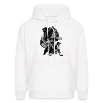 Bulldog - Men's Hoodie - white - Front - Elias (183cm)