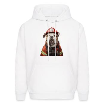 Bulldog - Men's Hoodie - white - Front - Elias (183cm)
