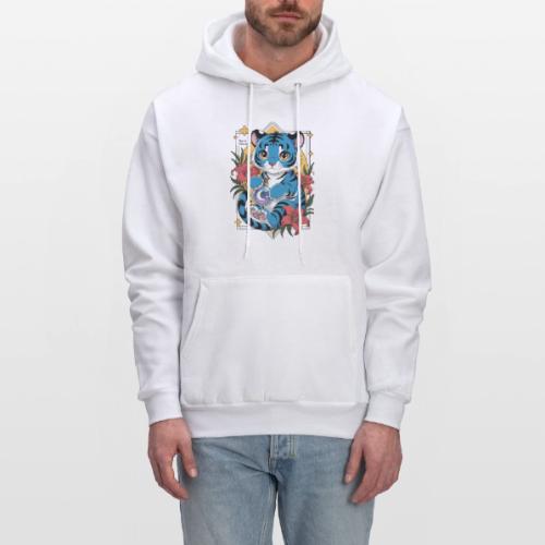 Mystic Blue Tiger Anime Potion Design – Cute tiger - Men's Hoodie