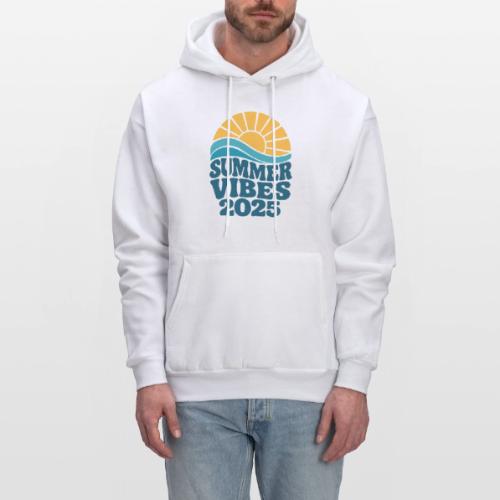 Summer Vibes 2025 Retro Sunset T-Shirt | Fun Beach - Men's Hoodie