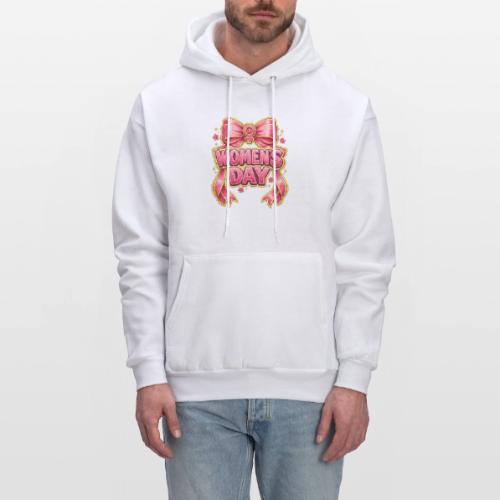Cute Pink Bow Women’s Day Feminist Symbol - Men's Hoodie