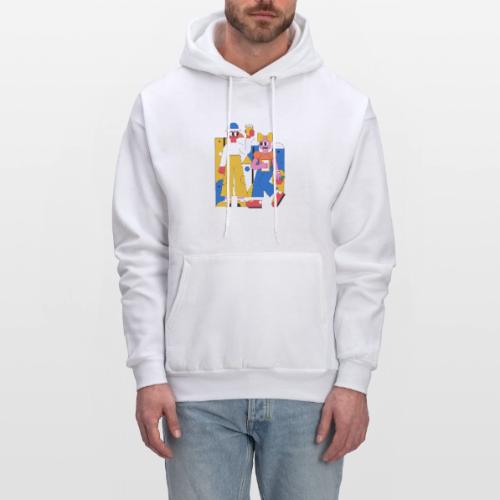 Bold Geometric Duo Pop Art - Men's Hoodie