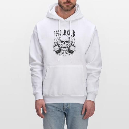 1000 LB Club Skull Barbell Powerlif - Men's Hoodie
