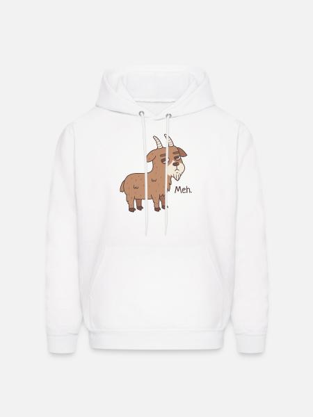 Goat Meh Funny Doodle - Men's Hoodie - white