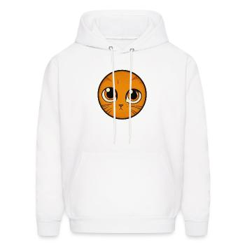 Cute orange cat face - Men's Hoodie - white - Front - Elias (183cm)