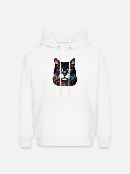 Blue cat - Men's Hoodie - white