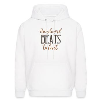 Hard Work Beats Talent - Men's Hoodie - white - Front - Elias (183cm)