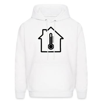 Home heating thermometer - Men's Hoodie - white - Front - Elias (183cm)