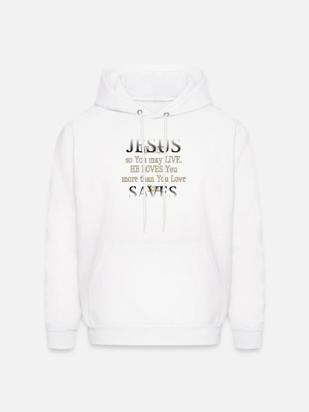 Jesus saves - Men's Hoodie - white
