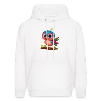 Cute Bird cartoon - Men's Hoodie - white - Front - Elias (183cm)