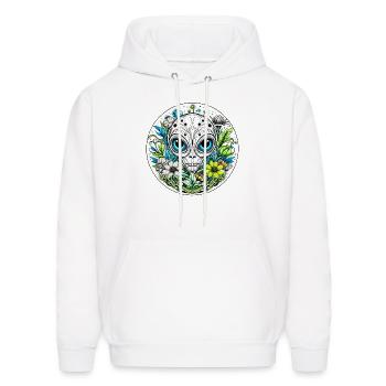 Alien in Flowers - Men's Hoodie - white - Front - Elias (183cm)