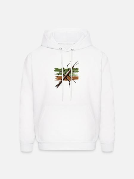 Nature Stick Insect Insect Brushstroke Art - Men's Hoodie - white