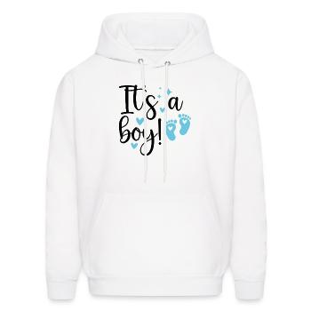 It's a boy-baby shower items - Men's Hoodie - white - Front - Elias (183cm)