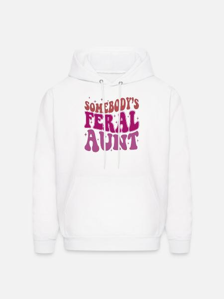 Somebody's Feral Aunt - Men's Hoodie - white