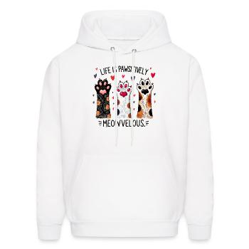 Cute cat design on a comfy tee Funny cat t-shirt - Men's Hoodie - white - Front - Elias (183cm)