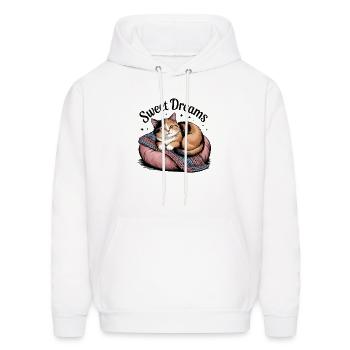Cute Cat With Comfy Pillow - sweet dreams - Men's Hoodie - white - Front - Elias (183cm)
