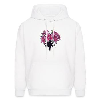 Digital Glitch Lily Flower Art - Men's Hoodie - white - Front - Elias (183cm)
