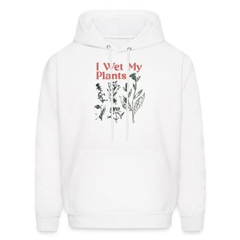 I Wet My Plants - Men's Hoodie - white - Front - Elias (183cm)