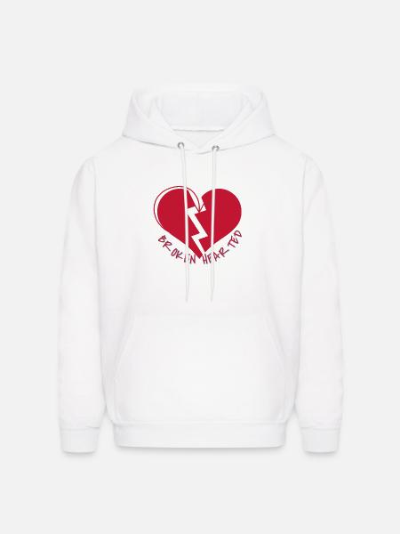 Broken HEARTED - Men's Hoodie - white