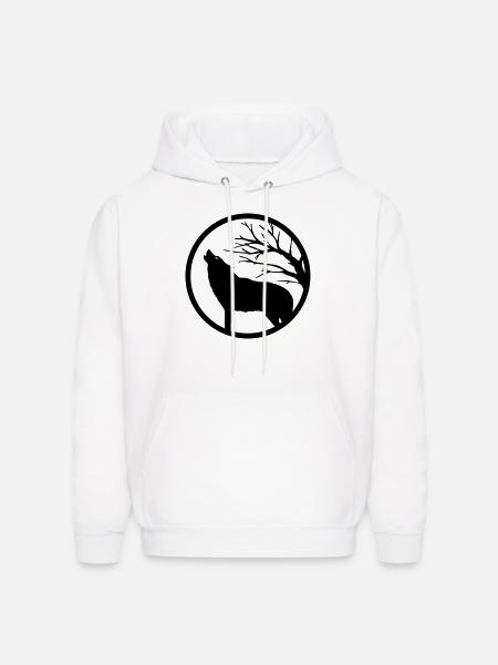 Howling wolf - Men's Hoodie - white