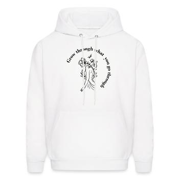 Grow Through What You Go Through - Men's Hoodie - white - Front - Elias (183cm)