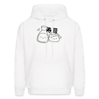 Sushi Kanji - Men's Hoodie - white - Front - Elias (183cm)