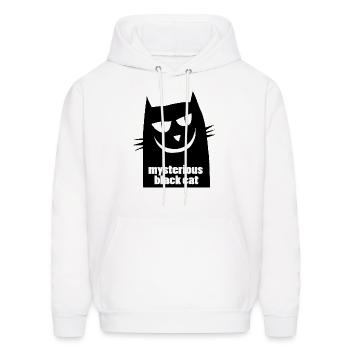 mysterious black cat - Men's Hoodie - white - Front - Elias (183cm)