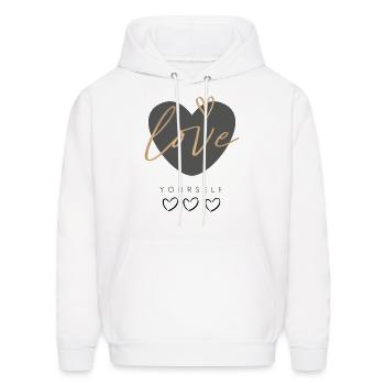 Love yourself - Men's Hoodie - white - Front - Elias (183cm)