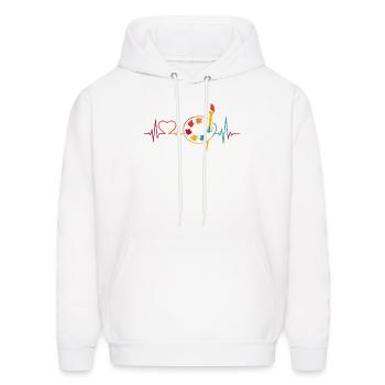 Painter Heartbeat For Painter - Men's Hoodie - white - Front - Elias (183cm)