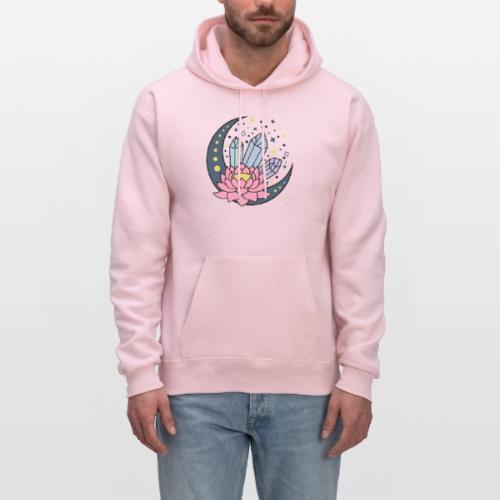 Half A Moon, Healing Crystals Lotus Flower - Men's Hoodie