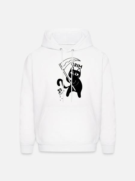 grim kitty - Men's Hoodie - white