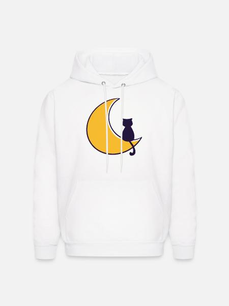 Lunar Cat - Men's Hoodie - white