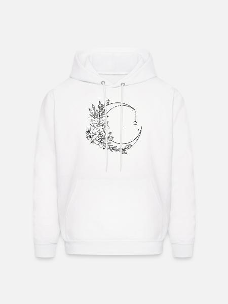 Monochrome Night Glyph - Men's Hoodie - white
