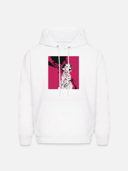 Pink Dalmatian - Men's Hoodie - white