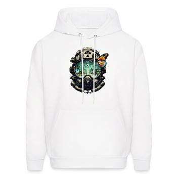 Futuristic Pilot Helmet - Men's Hoodie - white - Front - Elias (183cm)