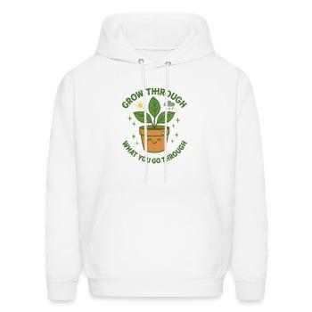 Grow through what you go through motivational - Men's Hoodie - white - Front - Elias (183cm)