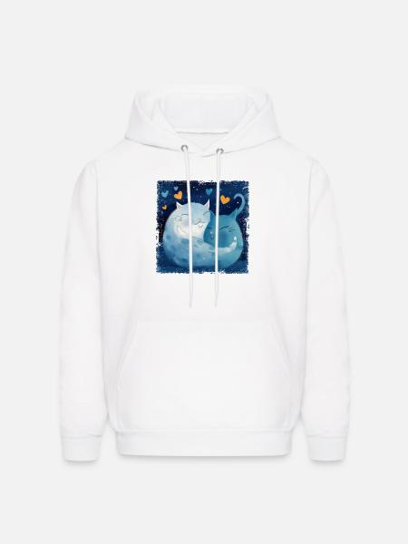 Cats Hug - Men's Hoodie - white