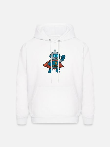 Robot Hero Lightning Cape - Men's Hoodie - white