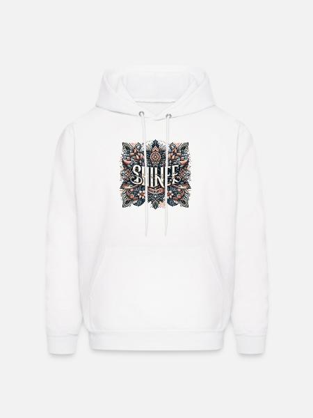 Shine Bright Ornamental Mandala - Men's Hoodie - white