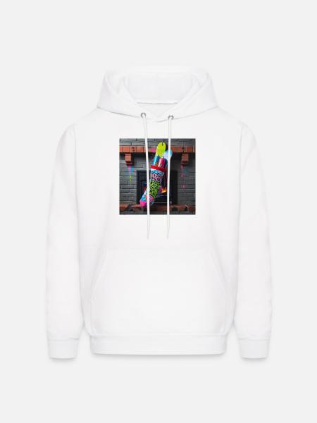 Naughty List Graffiti Sock - Men's Hoodie - white