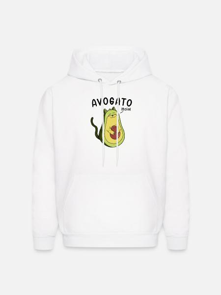 Cheerful Avocado Hugging Seed - Men's Hoodie - white