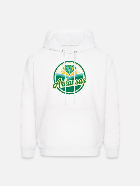Arkansas Diamond Sunrise Emblem - Men's Hoodie - white