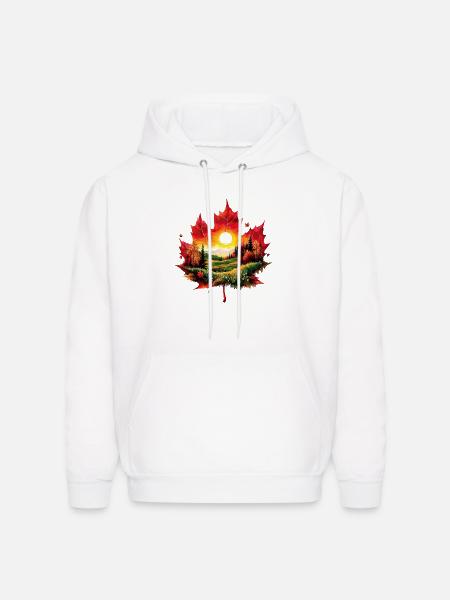 Autumn Maple Landscape - Men's Hoodie - white
