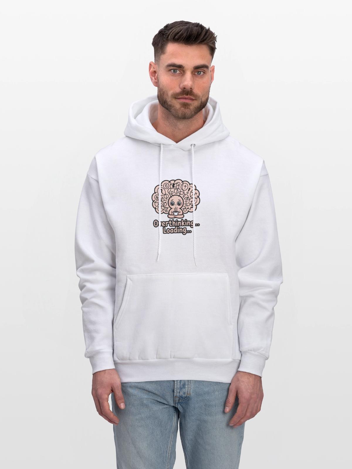 Overthinking Loading Brain - Men's Hoodie - white - Front - Elias (183cm)