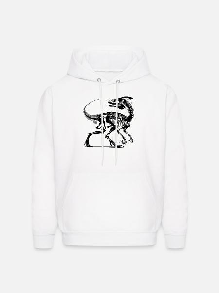 Dinosaur Raptor With Spine Bone - Men's Hoodie - white