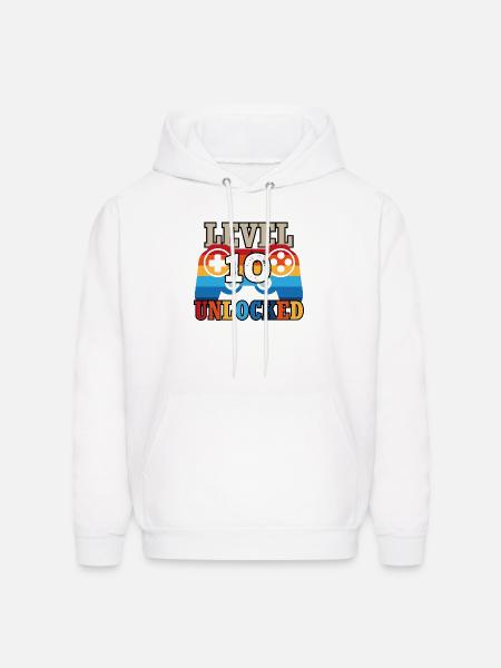 Level 10 Unlocked - Men's Hoodie - white