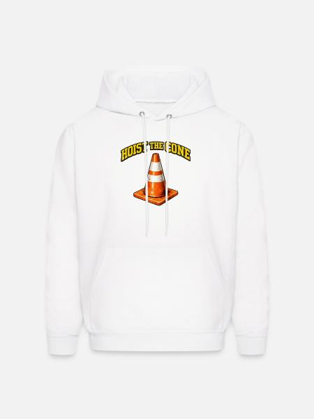 Hoist The Cone Funny Baseball Meme - Men's Hoodie - white